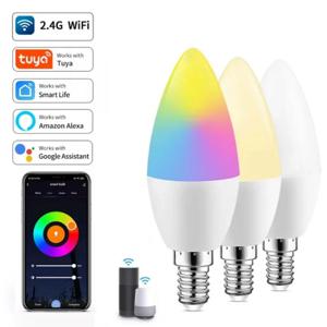 Dimmable Tuya Rgb 스마트 전구 Gu10 C37 A60 T37 E14 E27 B22 라이트 Wifi Led 매직 램프 AC85V-265V Alexa Google 홈으로 작동