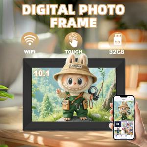 디지털 액자10.1 인치 32G WiFi 사진 프레임 1280x800 HD IPS 터치스크린 자동 회전 사진 공유 앱 장식