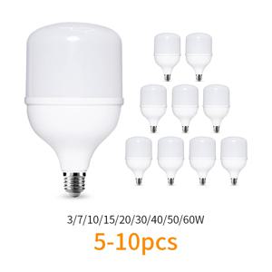 5-10pcs LED 전구 AC 220V E27 LED 램프 60W 50W 40W 30W 20W 15W 10W 7W 3W Lampada LED 빛 Bombilla 스포트라이트 조명 램프
