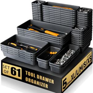 61/45/34/24/9PCS 책상 서랍 주최자 5 크기 연동 얕은 도구 주최자 트레이 분배기 도구 상자 보관함 컨테이너