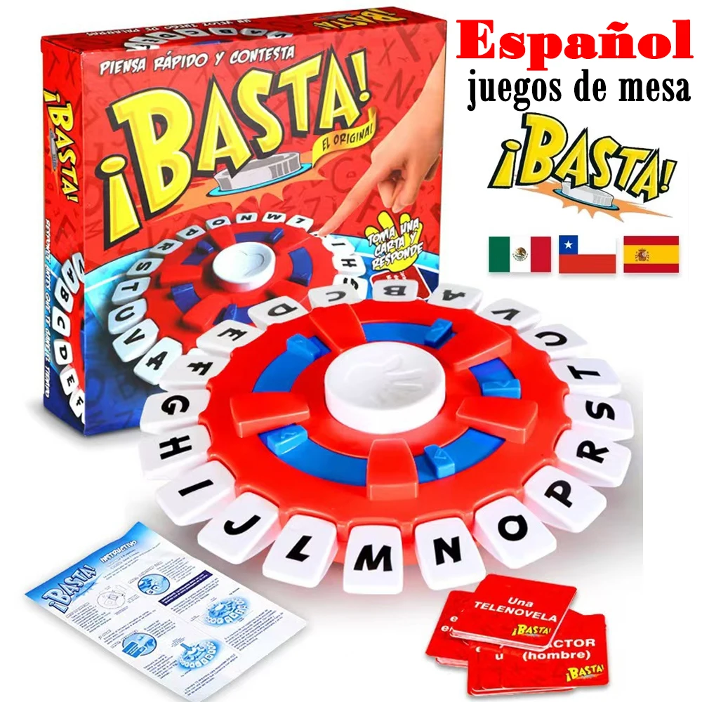 스페인어 Basta 게임 성인을위한 빠른 속도의 가족 모임 편지 장난감 어린이 편지 학습 Lengua española Juegos De Mesas