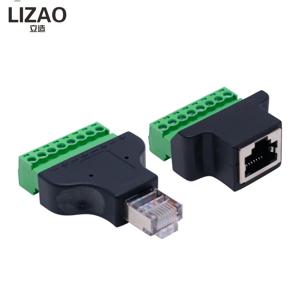 CCTV DVR용 네트워크 어댑터 케이블, RJ45-나사 터미널 블록, 이더넷 RJ45 수 암-8 핀 커넥터