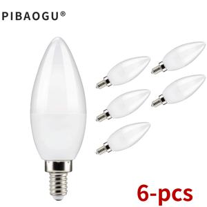 6Pcs led 전구 E14 E27 LED 램프 실내 따뜻한 차가운 흰색 빛 3W 6W 9W 12W 15W 220V LED 촛불 전구 홈 장식 샹들리에