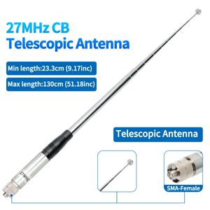 Iradio UV-98 PLUS BinTolk BT8200 Quansheng TK11 Radtel RT-860 RT-880 용 27MHz SMA-여성 휴대용 텔레스코픽 CB 안테나