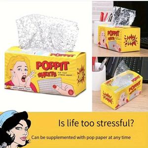 1 상자 Poppit 스트레스 시트, 통풍 감압 버블 펌핑 용지, 성인/학생용 20-드로우 사무용지 펌핑, 프레스