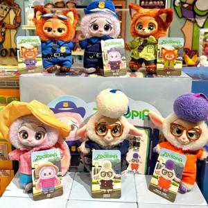 디즈니 miniso Zootopia 블라인드 박스 귀여운 닉 주디 액션 피규어 플러시 비닐 인형 미스터리 박스 애니메이션 피규어 만화 컬렉션
