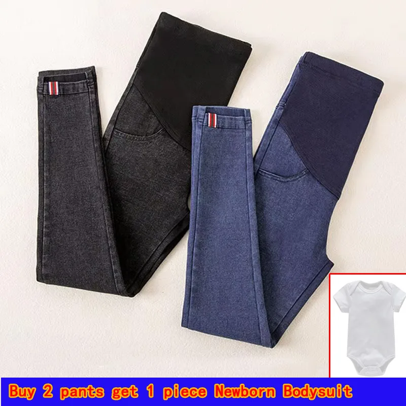 임신 한 여성을위한 데님 청바지 출산 바지 의류 간호 임신 레깅스 바지 Gravidas 청바지 출산 의류