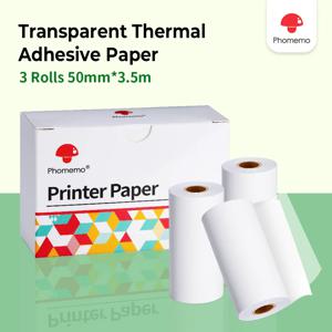 Phomemo 접착 열 스티커 용지, 흰색/투명/반투명 열전 사 프린터, M02/M02 Pro/M02S/M03/M03AS/M04S 용