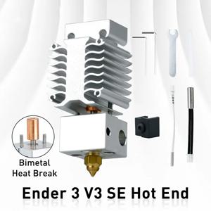 Hotend 업데이트 키트 Ender 3 V3 SE 가열 블록 키트 Ender3 V3 Se 3D 프린터 용 바이메탈 목구멍 고온 프린트 헤드
