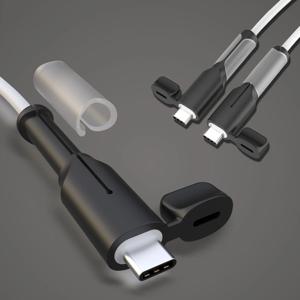 충전기 케이블 보호기, Type-C - Type-C/iPhone/USB A 실리콘 충전기 코드 보호기, 케이블 와인더가 포함된 2-in- 코드 보호기