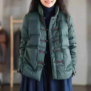 빈티지 싱글 브레스트 퀼트 퍼퍼 자켓 겨울 따뜻한 경량 파카 방풍 겉옷 겨울 ClothesTrends Coat New