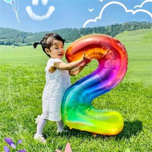 40 인치 새로운 무지개 1 2 3 4 5 6 7 8 9 그라디언트 번호 호일 풍선 생일 파티 장식 어린이 장난감 베이비 샤워 헬륨 글로브