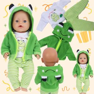 17-18 인치 인형을위한 43 cm 인형 복장 아기 태어난 인형 귀여운 점퍼 Rompers 정장 + 신발 인형에 따뜻한 옷 아기 크리스마스 선물