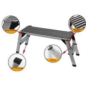 ML-205 알루미늄 접이식 의자 작업 플랫폼, 산업용 디자인, 텔레스코픽 사다리, 야외 가정용 맞춤형 EN131 인증