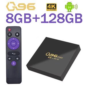 Q96 Max 스마트 TV 박스 4G WIFI 셋톱 박스 8GB 128GB 안드로이드 14.0 미디어 플레이어 Allwinner H313 쿼드 코어 IPTV