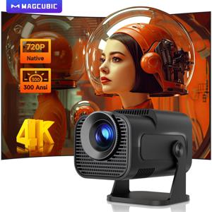 Magcubic HY320 미니 새로 네이티브 720P 안드로이드 11 4K 프로젝터 300ANSI Wifi6 BT5.0 시네마 야외 휴대용 180 °   회전식 프로젝터