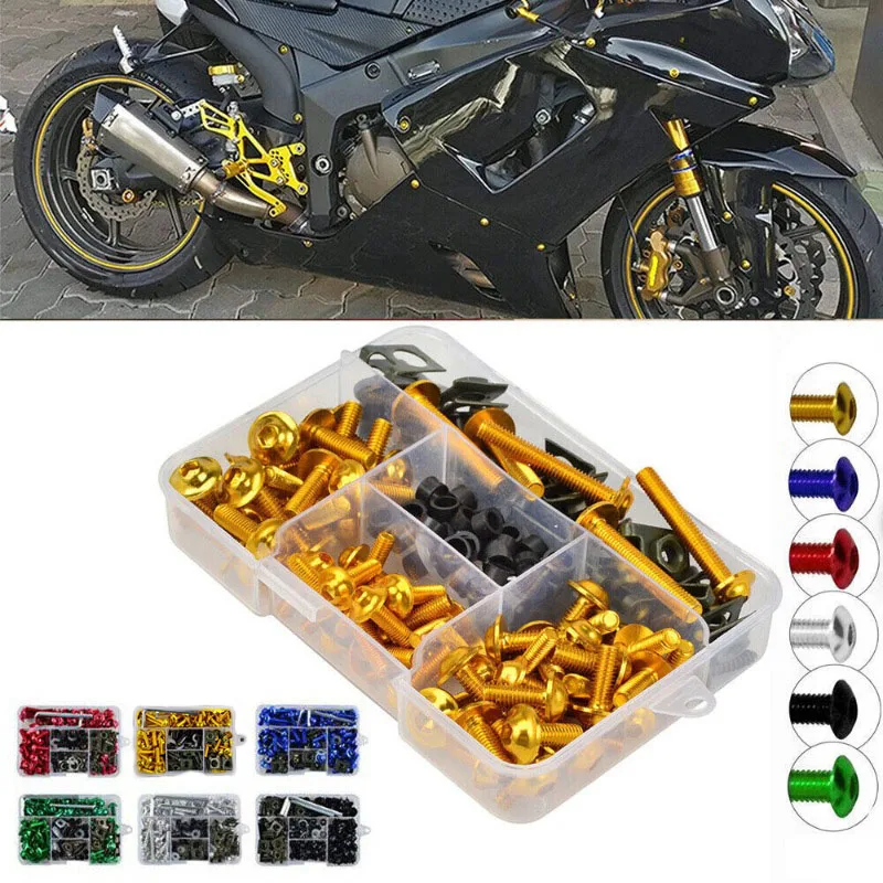 오토바이 CNC 합금 페어링 볼트 나사 너트 키트, 스즈키 GSXR 600 750 1000 K1-K8 가와사키 z750 z900 z1000 z800 400 300, 177 개