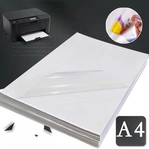 A4 10/50PCS 5MIC 레이저 인쇄용 100% 투명 자체 접착 용지 비닐 스티커 용지 방수 스크래치 방지 분리.
