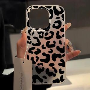 레오파드 프린트 실리콘 폰 케이스 아이폰 16 케이스 아이폰 11 13 15 12 14 Pro Max Plus XR XS 충격 방지 무광 소프트 커버
