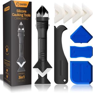 9PCS 코킹 노즐 애플리케이터 실리콘 스크레이퍼 실란트 코킹 스무스 리무버 도구 키트 바닥 코킹 피니셔 그라우트 액세서리