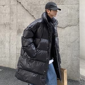 겨울 대형 다운 재킷 남자 따뜻한 패션 캐주얼 롱 코트 남자 streetwear 한국 느슨한 두꺼운 재킷 망 파커 오버 코트