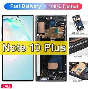 삼성 Galaxy Note10 + N975F N975F/DS Lcd 디스플레이 터치 스크린 어셈블리 (프레임 부품 포함) 용 TFT Note 10 Plus 디스플레이 화면