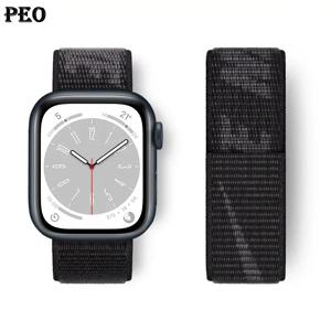 Apple Watch 밴드 용 나일론 루프 스트랩 Ultra-2 49mm 44mm 40mm 45mm 41mm 스포츠 프라이드 팔찌 iwatch 밴드 시리즈 9 8 se 7 6 5 4 3