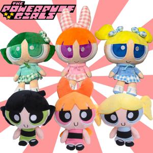 새로운 3pcs 20cm 만화 애니메이션 Powerpuff 소녀 플러시 장난감 귀여운 꽃 버터 컵 거품 어린이를위한 봉제 인형 선물 박제