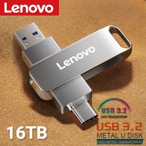 레노버 USB 3.2 플래시 드라이브, 고속 전송 금속 펜드라이브 메모리 카드, 펜 드라이브 플래시 디스크, Phpne PC용, 16TB, 2TB, 1TB, 4TB