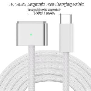USB C타입 - 맥세이프 3 마그네틱 충전 케이블, 맥북 에어/프로 A2442 A2485 A2681용 PD 140W 충전 케이블 변환기