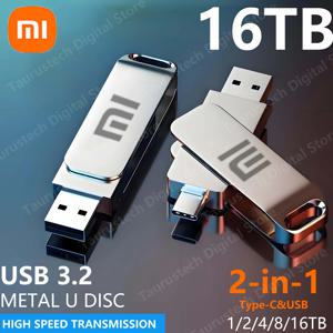 샤오미 USB 3.2 USB 플래시 드라이브 메모리, 컴퓨터 노트북용 고속 플래시 디스크, C타입, 2 인 1, 8TB, 16TB, OTG 펜드라이브, 4TB, 2TB