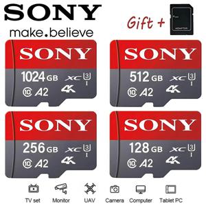 소니 마이크로 메모리 카드 64GB 128GB 256GB 512GB 1TB SD 카드 고속 C10 TF 플래시 전화 모니터링 카메라 미니 sd 카드