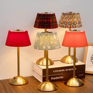 패브릭 그늘과 금속 충전식 Led 책상 램프 무선 디 밍이 가능한 크리 에이 티브 램프 거실에 대 한 휴대용 터치 주변 조명