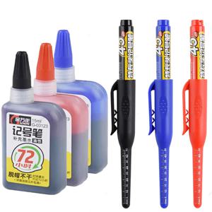 45mm 깊은 구멍 마커 펜 긴 펜촉 머리 목수 펜 블랙/블루/레드 잉크 목공 핸드 툴 측정을위한 방수