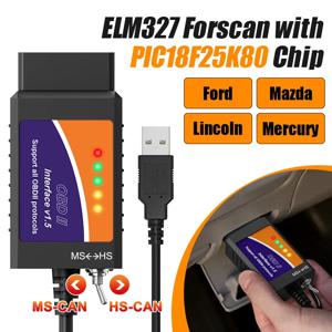 FORscan ELM 327 OBD2 진단 스캐너 USB V1.5 HS/MS 포드 차량 코드 리더 Freeshipping 용 스위치 가능