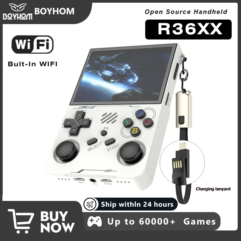 R36S 업데이트 R36XX 레트로 휴대용 게임 콘솔 Linux ARKOS 3.5인치 IPS 화면 휴대용 포켓 비디오 플레이어 Wi-Fi 게임 어린이 선물