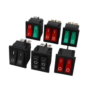 1PCS KCD8 6PIN 16A 250V 20A 125V 이중 조명 스위치 로커 스위치 방수 ON-OFF KCD6 보트 전원 스위치