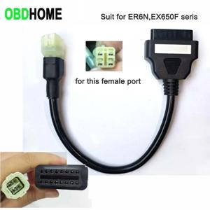 가와사키 ER6N EX650F ZX1000 시리즈 4 핀 오토바이 커넥터 용 obd2 16 핀 어댑터에 가와사키 4 핀 용 obd 오토바이 케이블