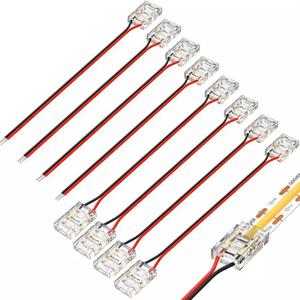 COB LED 와이어 커넥터 5 8 10mm 연결 솔더리스 미니 버클 FCOB RGB CCT LED 스트립 조명 2 3 4 와이어가 있는 핀 커넥터