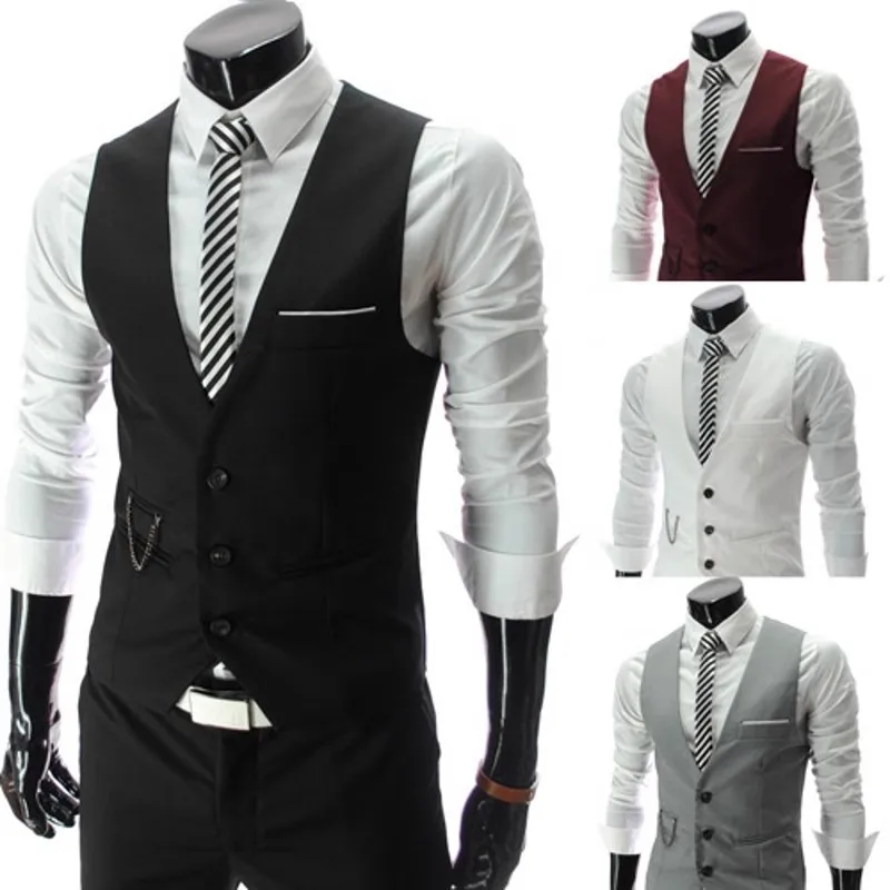 2023 남성용 새 도착 드레스 조끼 슬림 피트 남성 정장 조끼 남성 양복 조끼 Gilet Homme 캐주얼 민소매 공식 비즈니스 자켓
