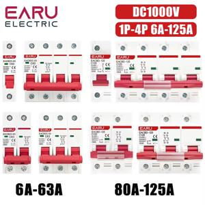 DC 1000V 1P 2P 3P 4P 태양광 미니 회로 차단기 과부하 보호 스위치 6A~63A/80A 100A 125A 태양광 PV 시스템용 MCB