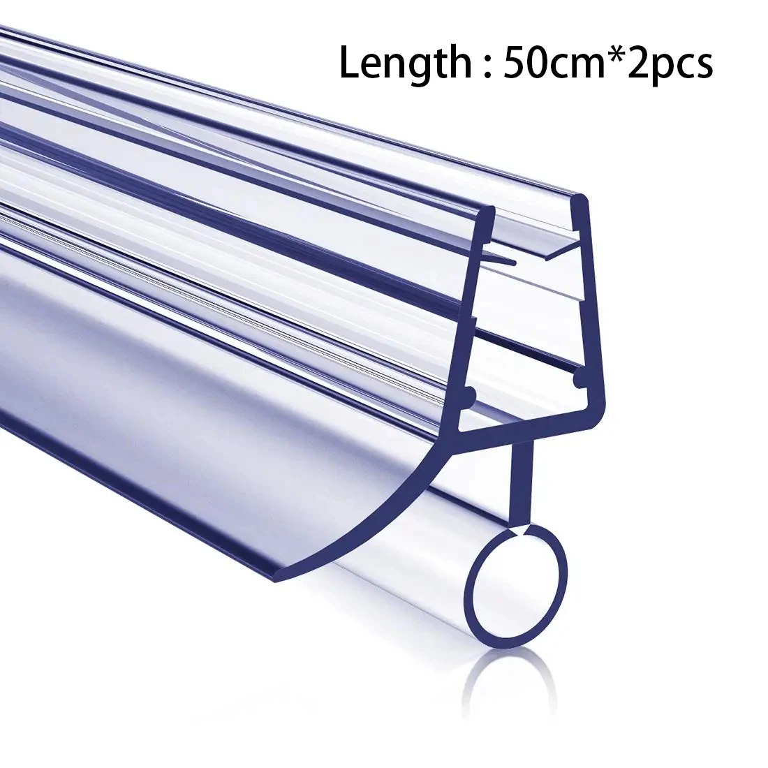 샤워 스크린 씰 스트립 6/8/10mm 욕실 도어 하단 Weatherstrip 2pcs 50cm PVC Frameless Water Deflector