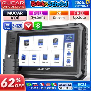 MUCAR VO6 자동차 진단 도구 평생 무료 글로벌 버전 전체 시스템 28 리셋 OBD2 양방향 제어 스캔 도구 스캐너