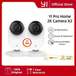 YI 2pcs 프로 카메라 키트 2K 3MP, AI 기반 스마트 홈 2.4G 베이비 캠 애완 동물 비디오 녹화 감시 향상된 야간 투시경
