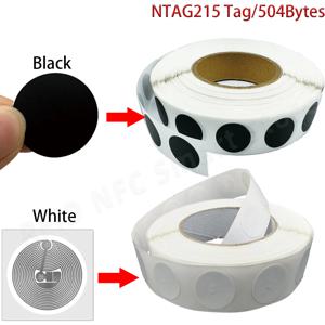 NFC 태그 블랙 NFC 스티커 프로토콜, 범용 라벨 RFID 태그 및 모든 NFC 휴대폰, ISO14443A13.56 MHz NT/AG 215