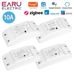 투야 eWeLink WiFi 지그비 10A DIY 미니 WiFi 스마트 조명 스위치 차단기 모듈 음성 무선 리모컨 (알렉사, 구글 홈 지원)