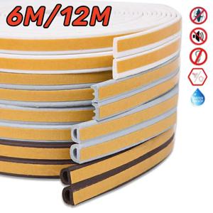 6M/12M 도어 창 씰 스트립 DIEP 자체 접착 음향 폼 씰링 스트립 테이프 절연 방풍 고무 Weatherstrip