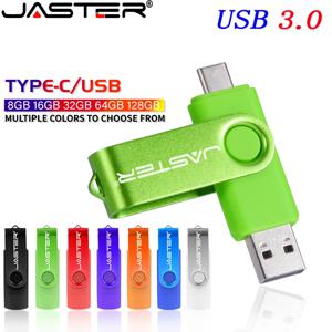 JASTER 고속 유형 C USB 플래시 드라이브 3.0 8GB 16GB 32GB 64GB 128GB 회전 Pendrive 컴퓨터 휴대 전화 이중 용도 U 스틱