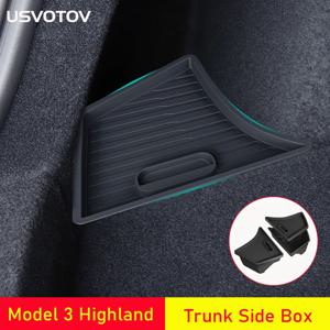 Tesla Model 3 highland 2024 2025 뒷 트렁크 사이드 스토리지 박스 커버 테일 부츠 주최자 파티션 장식 액세서리