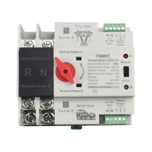 단상 Din 레일 ATS 220V 이중 전원 자동 전송 전기 선택기 스위치 무정전 2P 63A 100A 125A